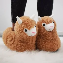 Alpaca Slippers - Sloffen - One Size 36-41- Lichtbruin