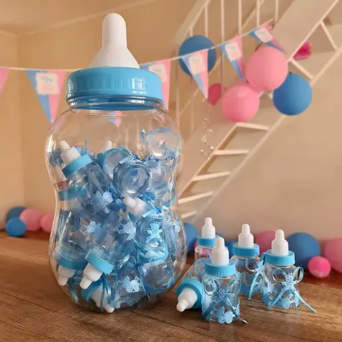 Baby Bottle Set - Mega baby fles babyshower - Blauw en Roze