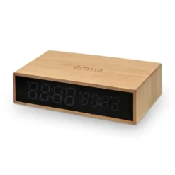 Bamboo Wireless Charger Clock - Alarmfunctie - Draadloze oplader