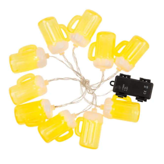 Bierglazen Lichtslinger 160 cm - 10 LED Lampjes - Batterij - Feestdecoratie