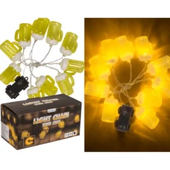 Bierglazen Lichtslinger 160 cm - 10 LED Lampjes - Batterij - Feestdecoratie