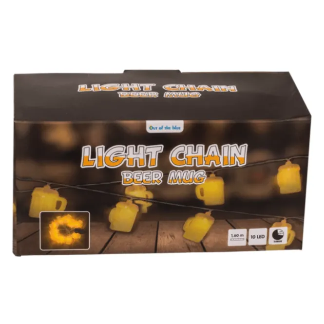 Bierglazen Lichtslinger 160 cm - 10 LED Lampjes - Batterij - Feestdecoratie