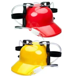 Bier Helm Blauw, Geel of Rood - 2 blikjes - Handsfree Drinken