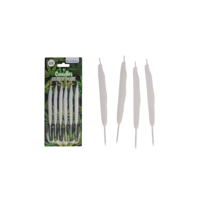 Blunt Kaarsen Set - 6 Stuks - Jointvorm - 10 cm - Humoristisch Cadeau