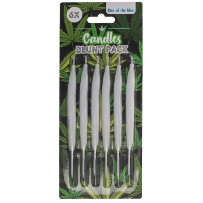 Blunt Kaarsen Set - 6 Stuks - Jointvorm - 10 cm - Humoristisch Cadeau