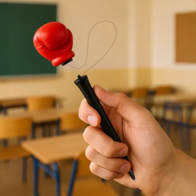 Boksbal balpen - 17 cm - schietende boksbal