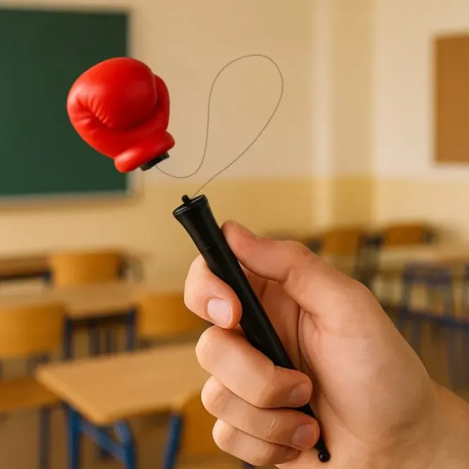 Boksbal balpen - 17 cm - schietende boksbal