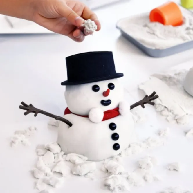 Bouw je eigen Sneeuwpop - Magisch speelzand 2KG - Inclusief aankleding