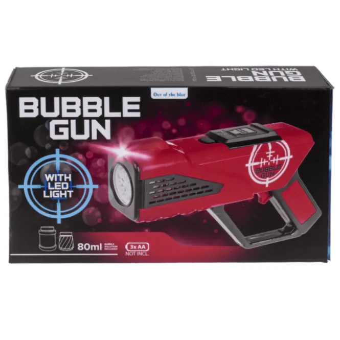 Bubble Gun met LED - Rood of Blauw - Bellenblaaspistool 25 cm