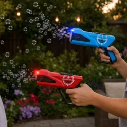 Bubble Gun met LED - Rood of Blauw - Bellenblaaspistool 25 cm