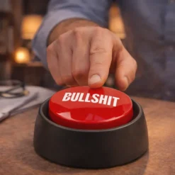 Bullshit Button - Grappige Geluidknop - 6 Geluiden - Compact 9 cm