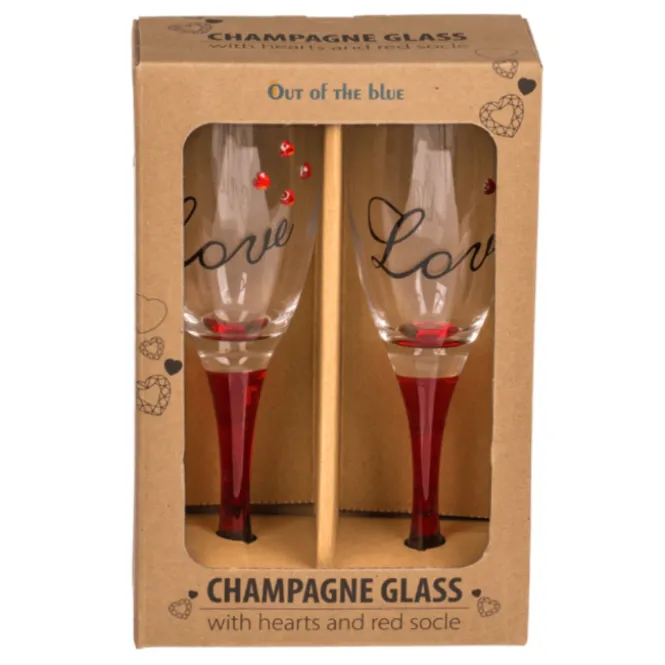 Champagne glazen met hartjes