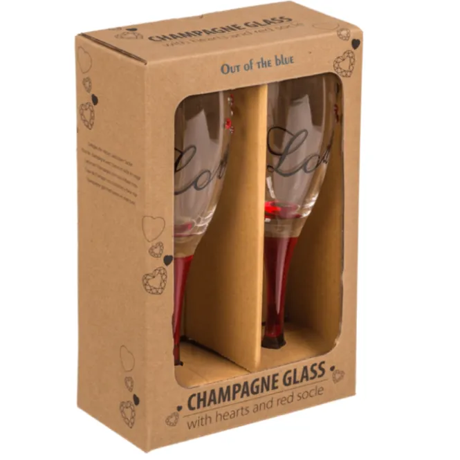 Champagne glazen met hartjes