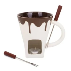 Chocolade Fondue Mok - Inclusief 2 Vorken & Kaars - 200 ml - Fondue mok - Unieke mok