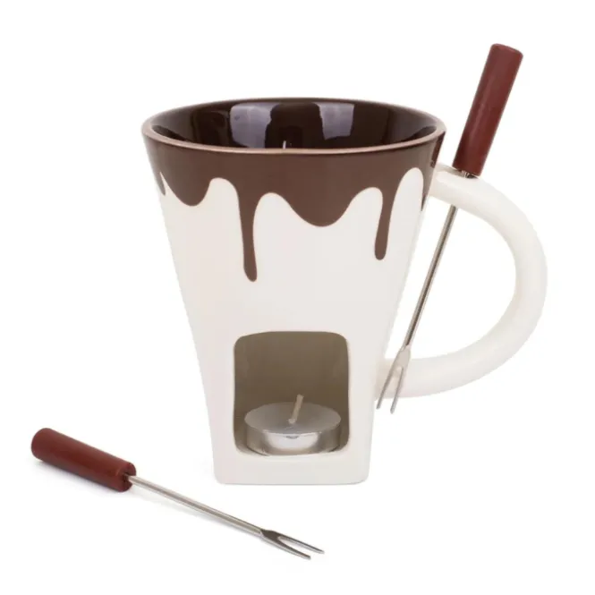 Chocolade Fondue Mok - Inclusief 2 Vorken & Kaars - 200 ml - Fondue mok - Unieke mok
