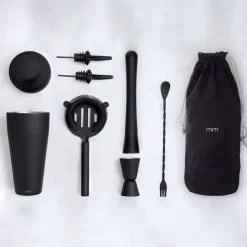 Cocktail Shaker Set - Mat Zwart - 8 Delige Set - 700ml