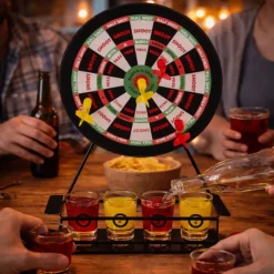 Dart Shots Drankspel - Magnetisch Dartbord met 4 Shotglaasjes