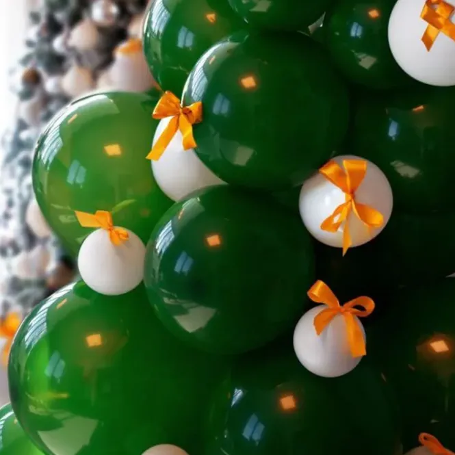 DIY Balloon Christmas Tree -195 cm -66 ballonnen - Ster Piek