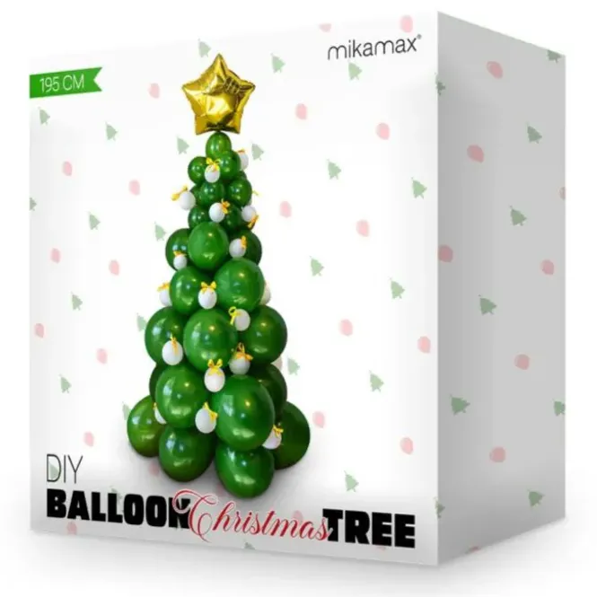 DIY Balloon Christmas Tree -195 cm -66 ballonnen - Ster Piek