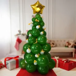 DIY Balloon Christmas Tree -195 cm -66 ballonnen - Ster Piek
