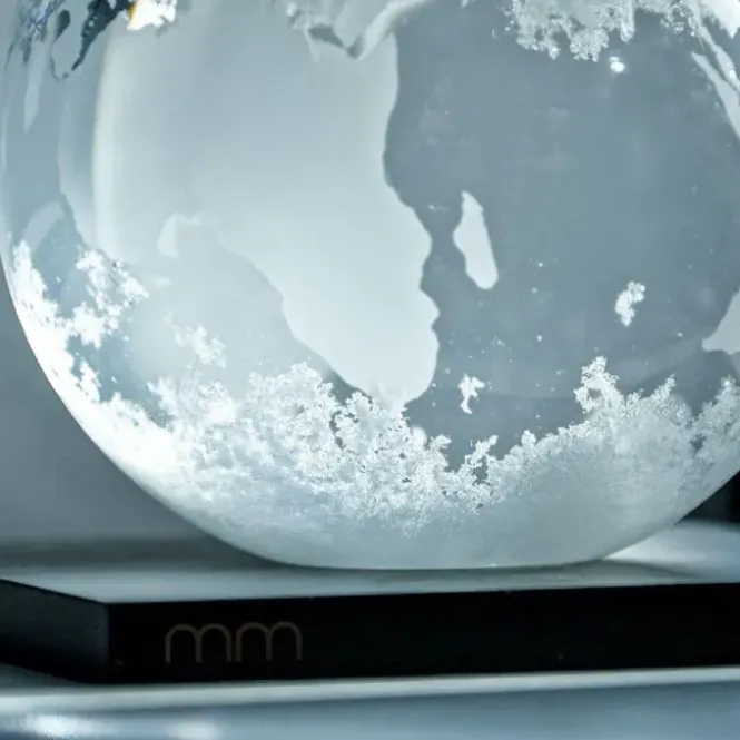 Earth Storm Glass Baroscoop - Incl. Zwarte Houten Voet Ø10cm