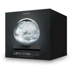Earth Storm Glass Baroscoop - Incl. Zwarte Houten Voet Ø10cm