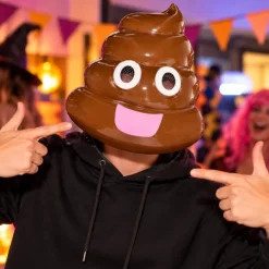 Emoji Poephoofd Masker - Plastic - Verkleedmasker