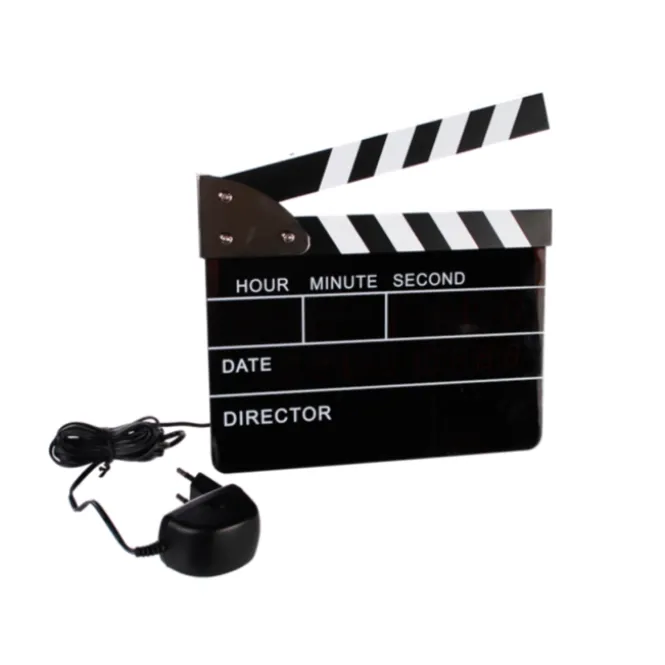 Filmklapper Wekker - 22x22 cm - Hollywood Design