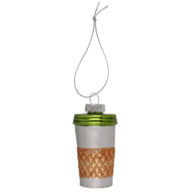 Glazen Figuur Kerstballen - Koffie, Croissant & Cupcake