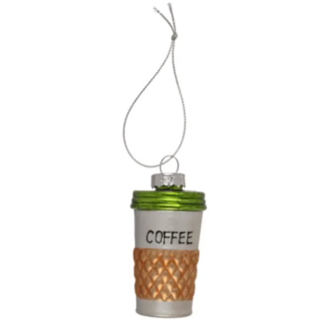 Glazen Figuur Kerstballen - Koffie, Croissant & Cupcake