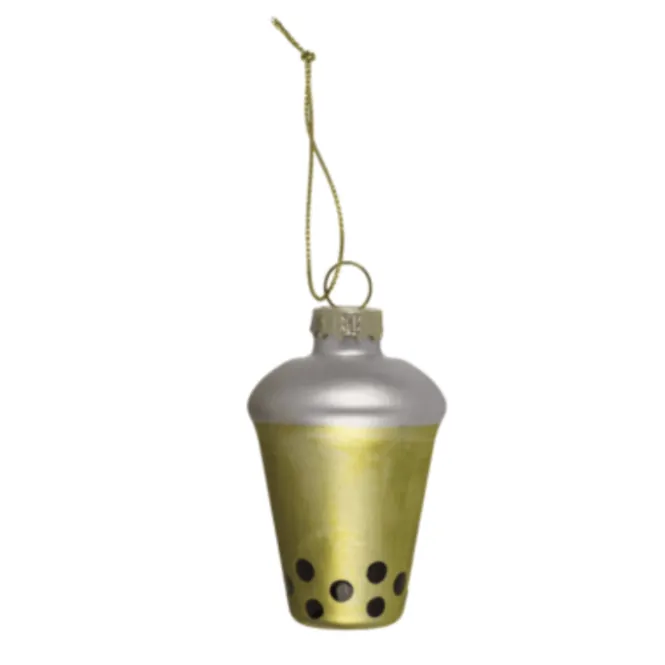 Glazen kerstballen set - Bubble Tea, Macaron, Wafel - 3 stuks