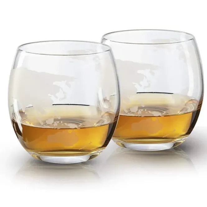 Globe Decanter Set - Incl. 2 Whiskey Glazen en Whiskey Stones