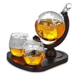 Globe Whiskey Decanter Deluxe - 0,9L - Glazen & Cooling Stones