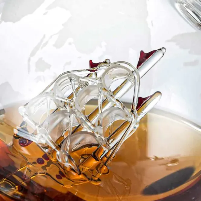 Globe Whiskey Decanter Deluxe - 0,9L - Glazen & Cooling Stones