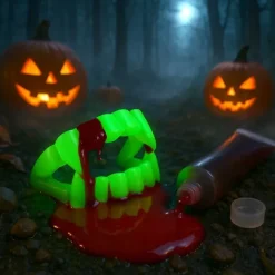 Glow in the Dark Tanden - Incl. Nep Bloed - Vampieren Set