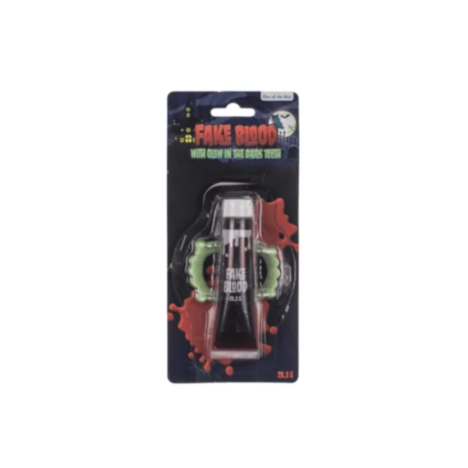 Glow in the Dark Tanden - Incl. Nep Bloed - Vampieren Set