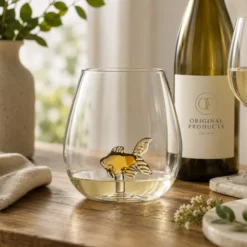 Goldfish In A Glass - 550ml - Premium Drinkglas met 3D Goudvis