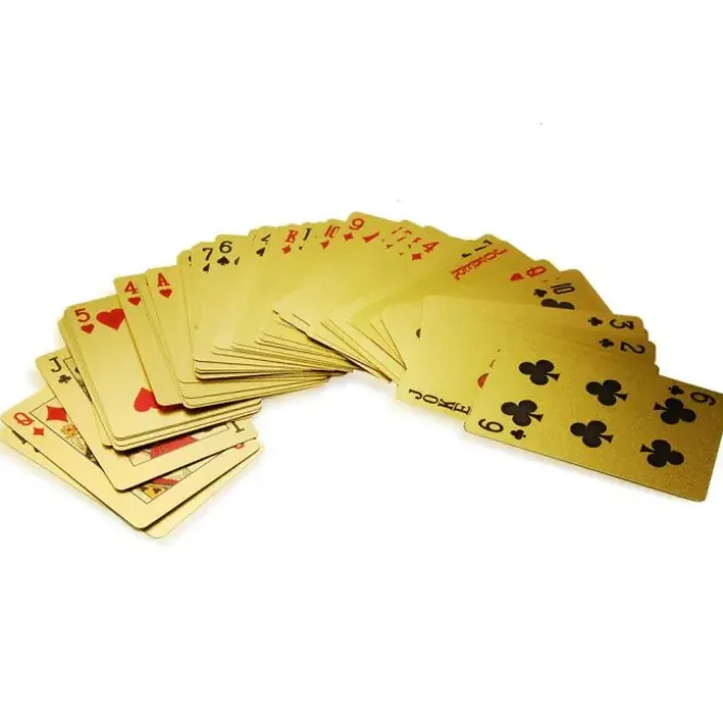 Gold Playing Cards In Box - Water Proof - 54 Kaarten