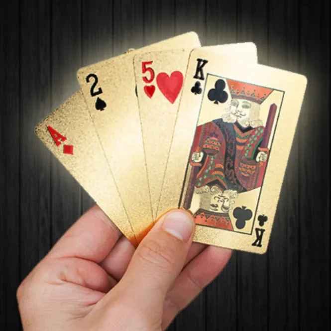 Gold Playing Cards In Box - Water Proof - 54 Kaarten