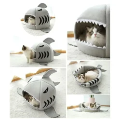 Haai Kattenmand - 2 in 1 - Mand of Bed - 42 x 42 x 36 cm