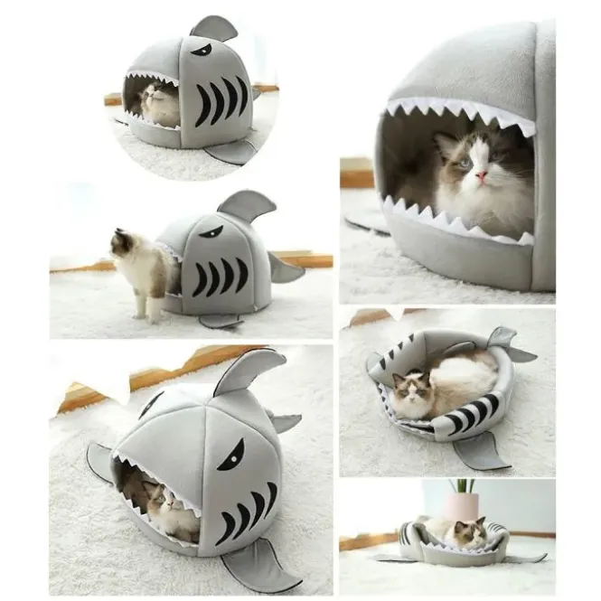 Haai Kattenmand - 2 in 1 - Mand of Bed - 42 x 42 x 36 cm