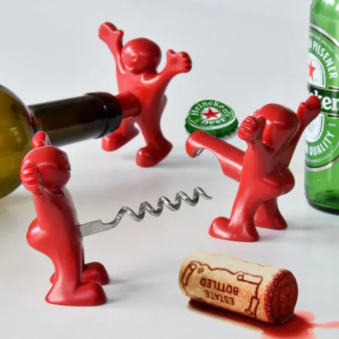 Happy Man Set - Set van 3 - Fles Opener, Stopper en Kurkentrekker