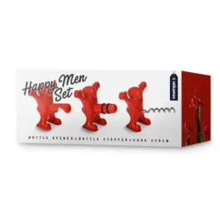 Happy Man Set - Set van 3 - Fles Opener, Stopper en Kurkentrekker