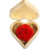 Hartvormige Doos met Rode Roos - Oplosbare Roos - 10 cm