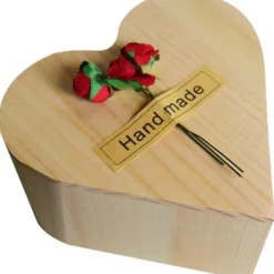 Hartvormige Doos met Rode Roos - Oplosbare Roos - 10 cm