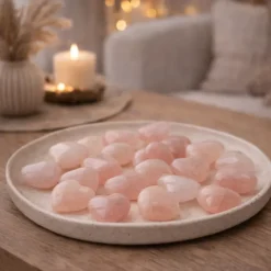 Hartvormige rozenkwarts - Heart shaped rose quartz