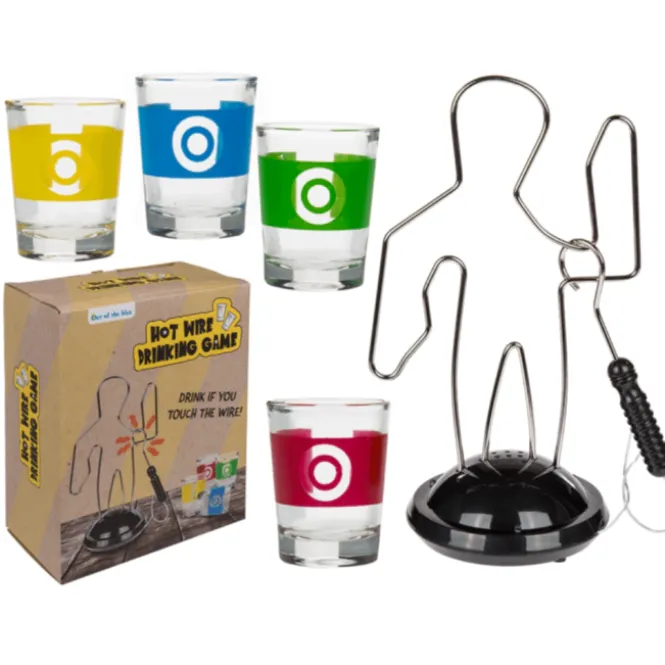 Hot Wire Drankspel - Inclusief 4 Shotglazen - 19x10x23 cm