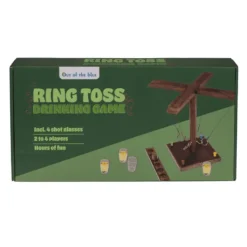 Houten Ring Toss Drinking Game - 32,5 cm - 4 Shotglaasjes