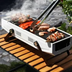 2 in 1 compact barbecue - Zwart of Wit