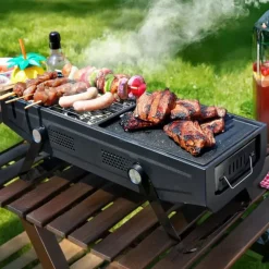 2 in 1 compact barbecue - Zwart of Wit